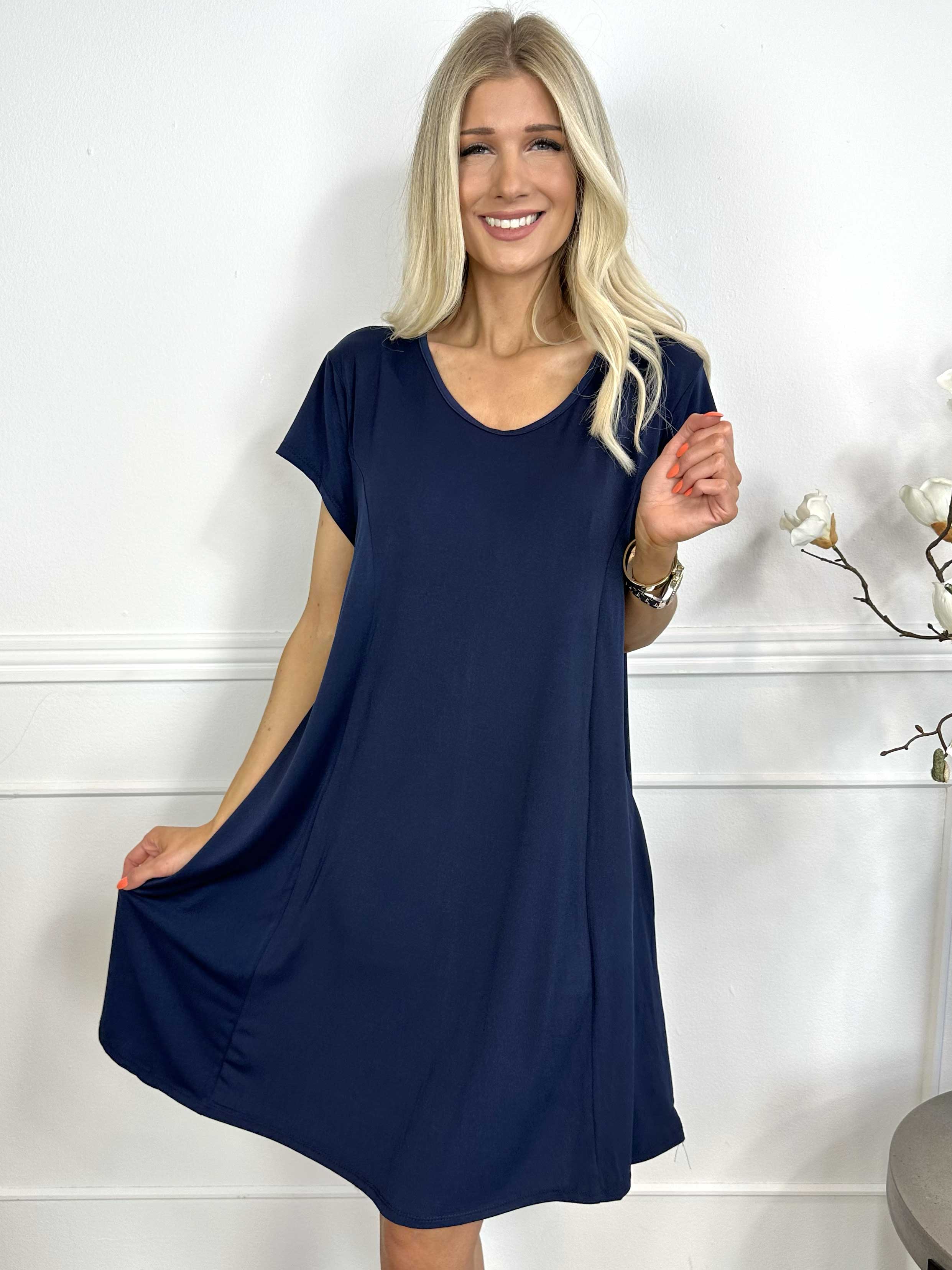 Janina - Solid klänning i mjukt stretchmaterial